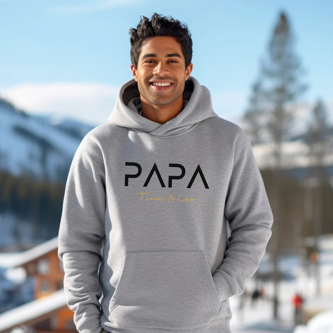 Custom PAPA Sweatshirt With Kid Name For Father's Day Gift