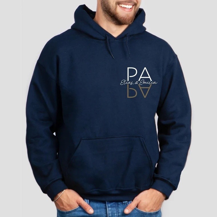 Custom PAPA Sweatshirt With Kid Name For Father's Day Gift