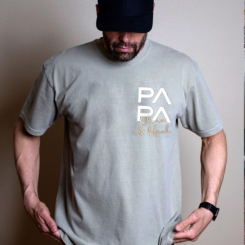 Custom PAPA Sweatshirt With Kid Name For Father's Day Gift