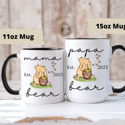 Personalized Mama Bear Mug With Kids Name For Mother's Day Gift