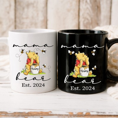 Personalized Mama Bear Mug With Kids Name For Mother's Day Gift