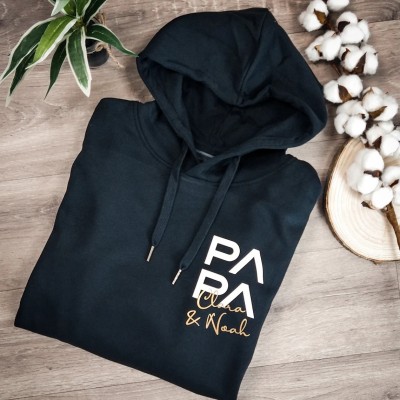 Custom PAPA Sweatshirt With Kid Name For Father's Day Gift